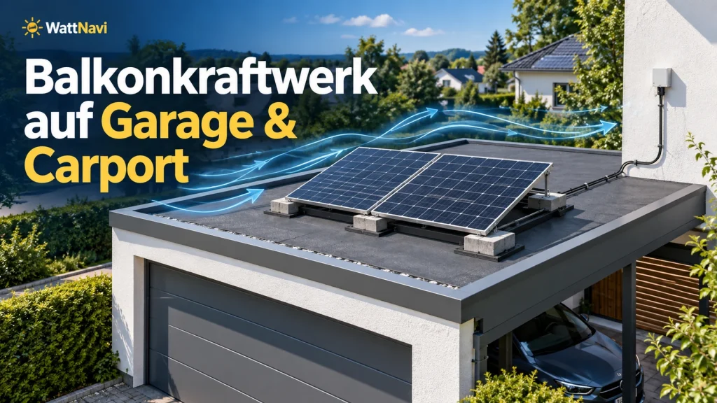 Balkonkraftwerk auf Garage oder Carport