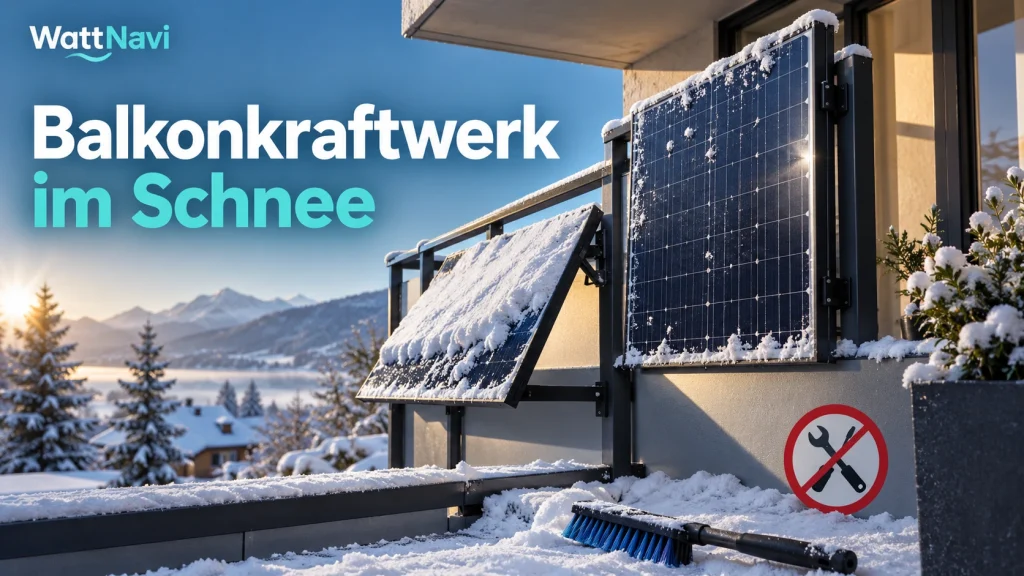 Balkonkraftwerk im Schnee