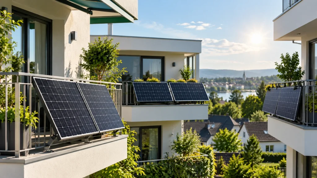 Solarmodule in Süd- und Ost-West-Ausrichtung für ein Balkonkraftwerk