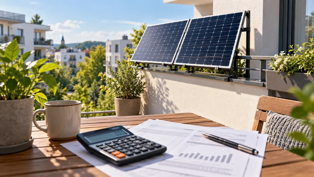 Balkonkraftwerk mit Solarmodulen und Kostenrechnung zur Wirtschaftlichkeit