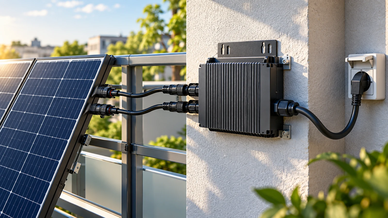 DC-Kabel und AC-Anschlussleitung nicht verwechseln