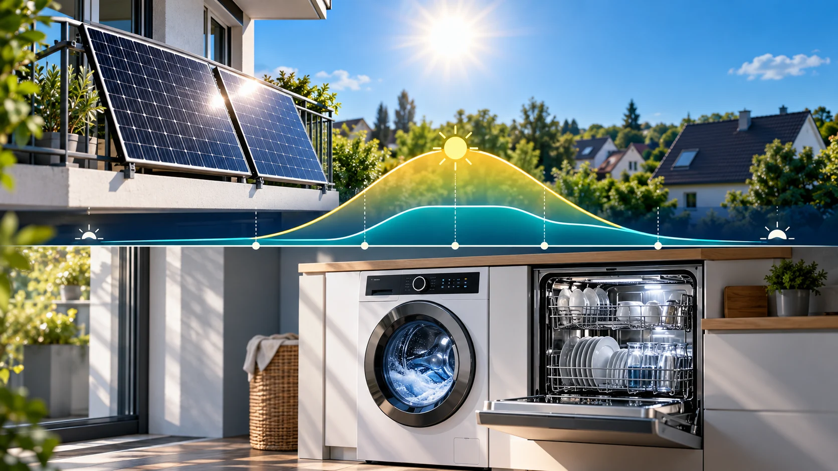 2. Waschmaschine und Spülmaschine in die Sonnenstunden verschieben