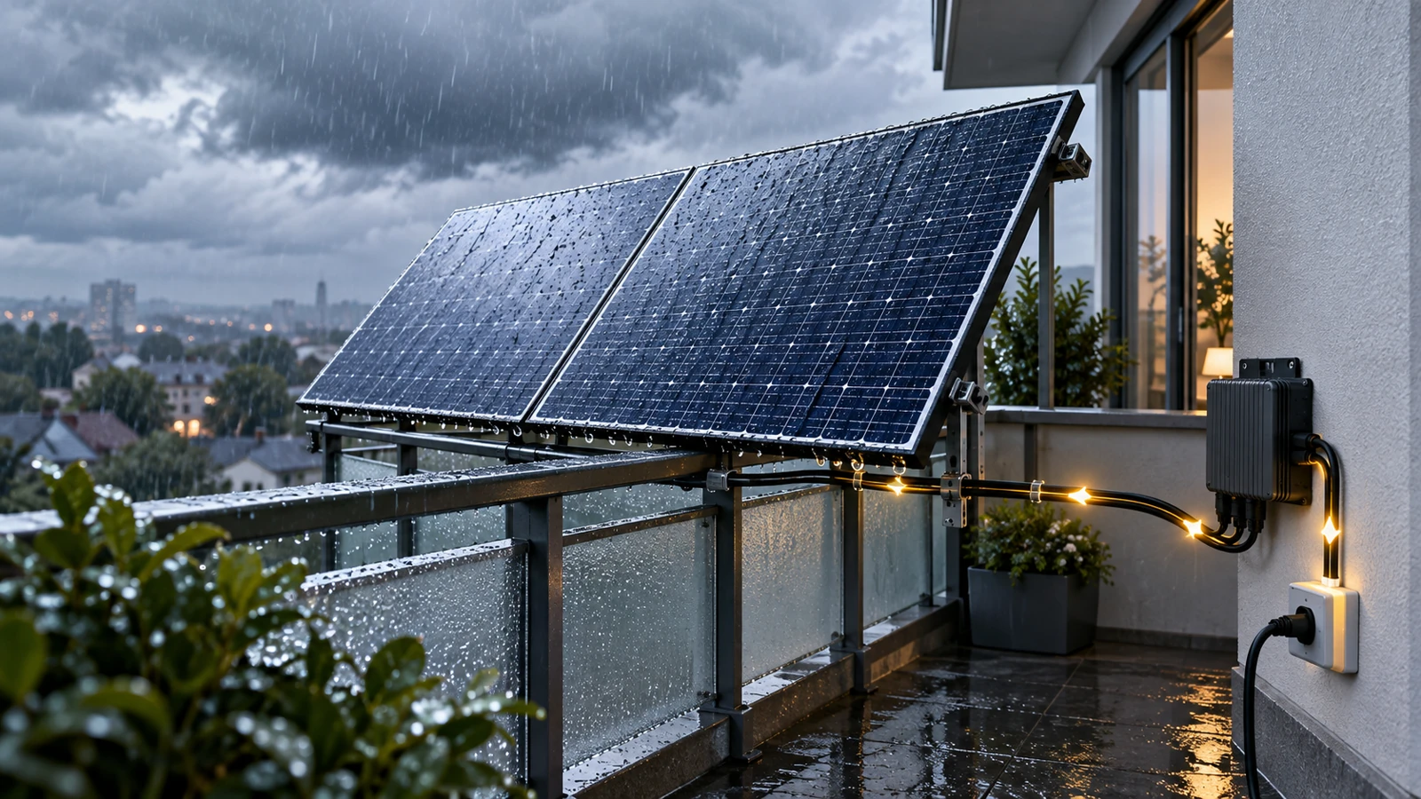 Produziert ein Balkonkraftwerk auch bei Regen?