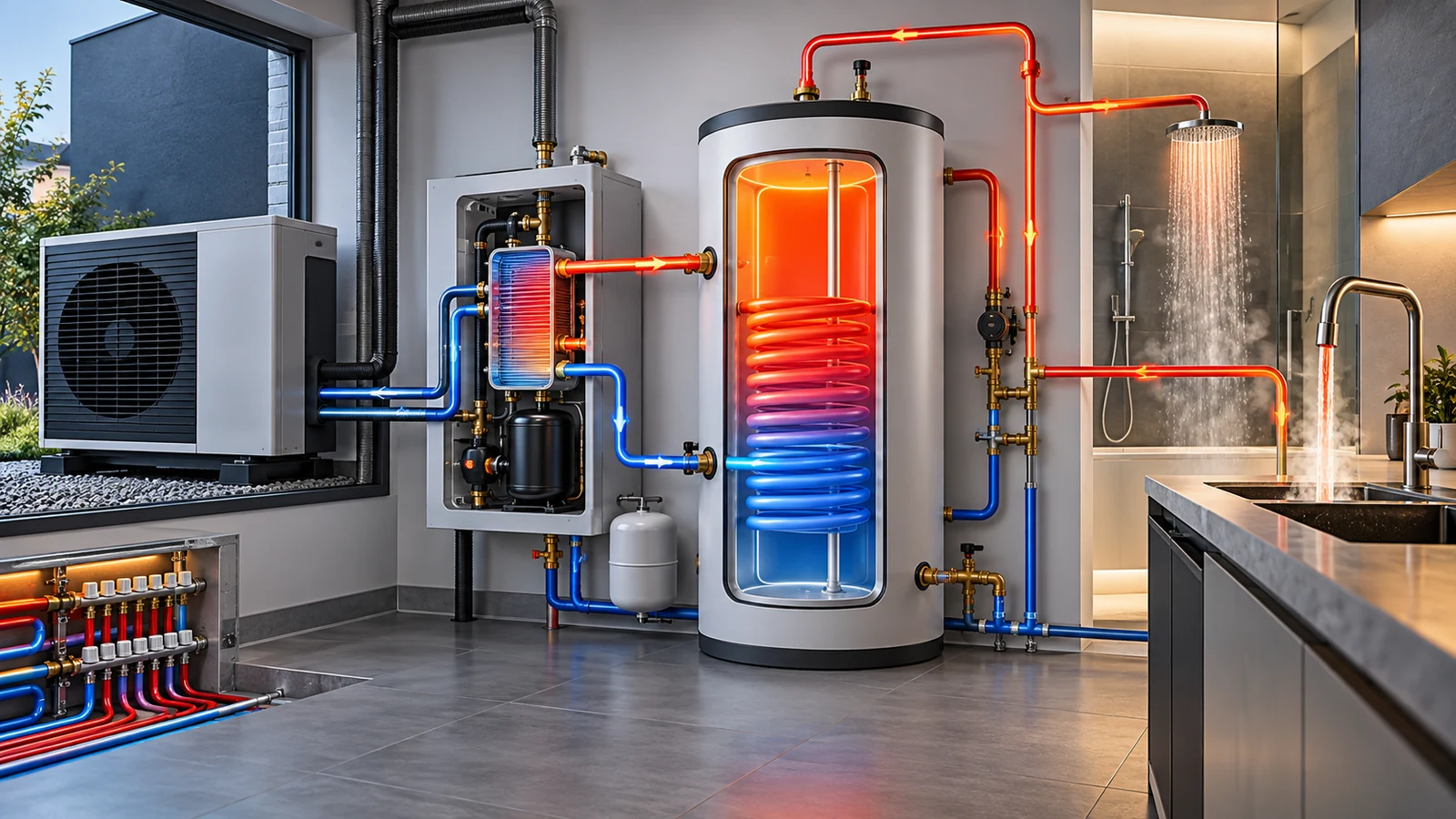 Wie erzeugt eine Wärmepumpe Warmwasser?